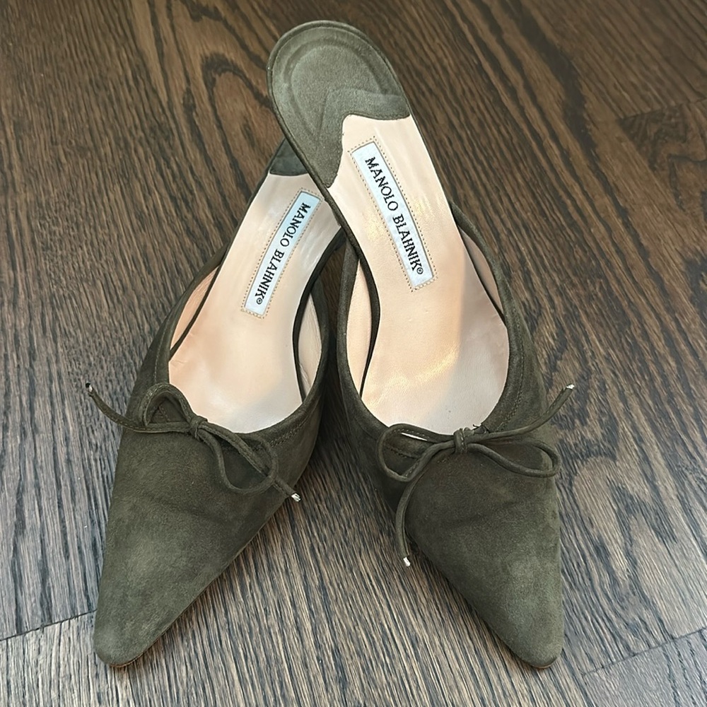 Manolo Blahnik Olive Green Heels